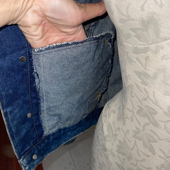 JD Designworks Vintage Womens Jacket Size Large Blue Denim Palm Tree San Diego - Picture 7 of 9